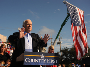 John McCain speaks at a rally in Florida on Monday.
