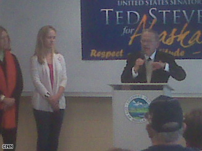 Sen. Ted Stevens campaigning in Alaska.
