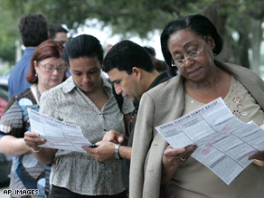Miami voters line up at the polls on election day.