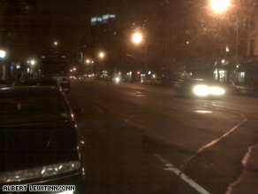 A deserted Ninth Avenue in Manhattan on election night.