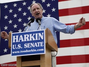 Harkin retains his Iowa senate seat.