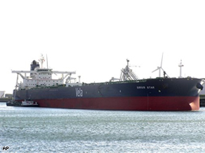 This undated picture made at an unknown location shows the MV Sirius Star a Saudi oil supertanker which has been hijacked by Somali pirates.