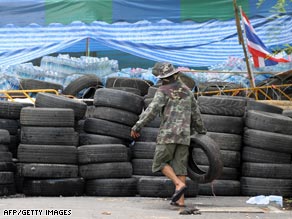 Protesters have barricaded themselves inside Bangkok's Government House.