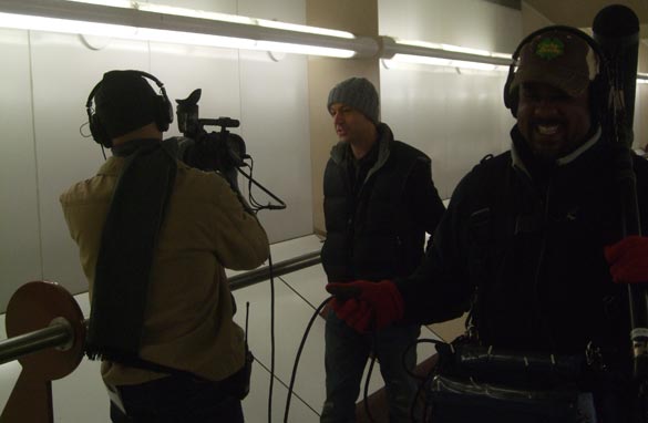 Audio operator Gerald getting a laugh out of Eric's line
