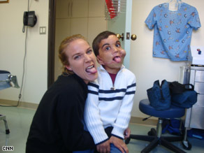 CNN's Arwa Damon and Youssif goof off in Los Angeles.