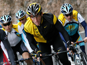Lance Armstrong cycles during a training session in the Spanish Canary Island of Tenerife.
