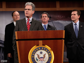 Republican senators hold press conference on auto bailout plan.