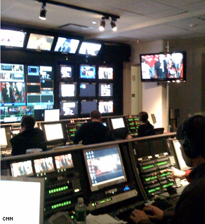Richard Morris (bottom right) plugging away in the control room.