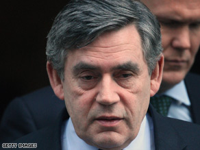 Gordon Brown departs for Prime Minister's questions earlier Wednesday.