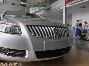A GM dealership in Shanghai, China: A place where U.S. automakers have reported rising sales.