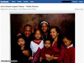 A photo on Ervin Lupoe's Facebook page shows his wife and five children.