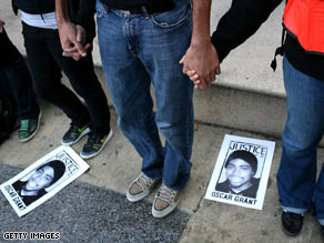 The shooting of Oscar Grant III, an unarmed man, sparked large protests in Oakland.