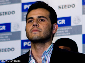 Authorities present suspect Vicente Zambada Niebla to the press Thursday in Mexico City.