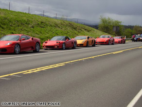 The 2004 Lamborghini was pulled over later Thursday and cited for speeding near Multnomah Falls.