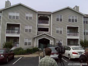 Journalists gather outside the home of Holocaust museum shooting suspect James von Brunn.