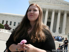 Savana Redding leaves the U.S Supreme Court in April. She was 13 when she was strip-searched.