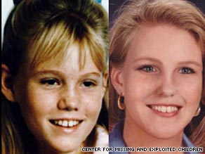 Jaycee Lee Dugard as she looked in 1991 and an age-progression image of what she might look like as an adult.