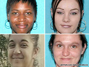 Victims, clockwise: Laconia Brown, 23, Whitnei Dubois, 26, Brittney Gary, 17 and Necole Guillory, 26.