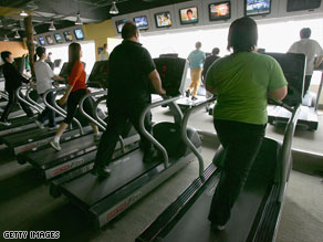 Patients in the exercise group were given exercise training and either a treadmill or an exercise bike.