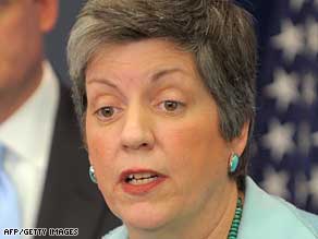 Homeland Security Secretary Janet Napolitano briefs reporters at the White House Sunday.