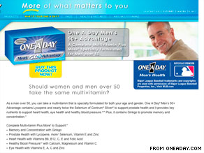 One A Day Men's 50+ Advantage ads say selenium may cut men's risk of prostate cancer, a consumer group says.