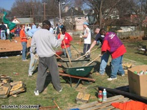 Atlanta Community ToolBank volunteers build playground, and relationships, in their community.