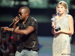 Kanye West's behavior at the MTV Video Music Awards was widely condemned.