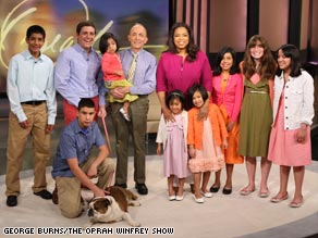 Larry Shine and his expanded family visited Oprah Winfrey on her show.