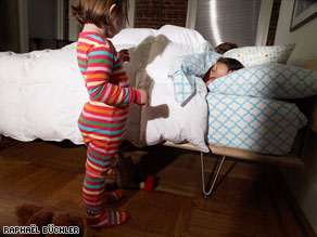 Young children can disrupt more than their parents' sleep, but one couple finds a way for romance.
