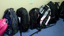 106 backpacks filled with food