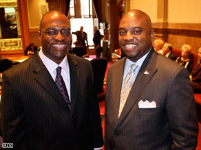 Peter Groff, left, and Terrance Carroll are the new leaders of Colorado's legislature.