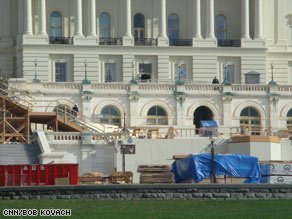 Fireworks light up the sky on the eve of President Bush's second inauguration in 2005.