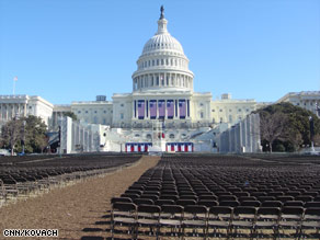 The inaugural committee will set up 28,000 chairs for ticket holders to watch Barack Obama's swearing-in.