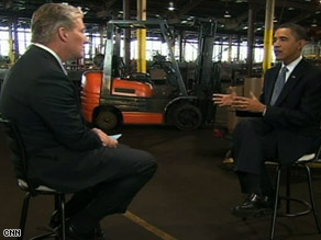 Barack Obama tells CNN's John King that it was "tough" for him to request the additional bailout funds.