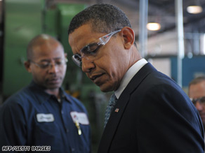 President-elect Barack Obama tours a factory in Bedford Heights, Ohio.