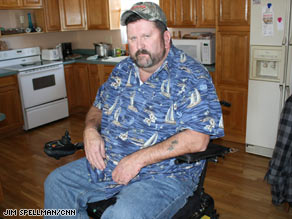 Jeff Teasley, in his home in Cheyenne, Wyoming, hopes Obama is "the best thing since running water."