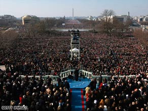 President Obama delivers his inaugural speech Tuesday before more than a million people.