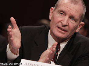 Retired Adm. <b>Dennis Blair</b> answers questions at his confirmation hearing last <b>...</b> - art.blair.afp.gi