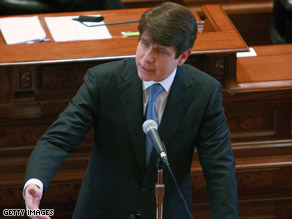 Illinois Gov. Rod Blagojevich delivers a closing argument at his impeachment trial Thursday.