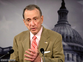 Sen. Arlen Specter is one of the GOP senators being pressured to support the stimulus bill in new ads.