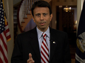 Louisiana Gov. Bobby Jindal gives the GOP response to President Obama's address Tuesday.