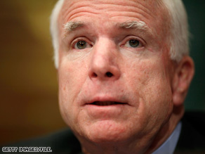 Sen. John McCain recommended expanding the Afghan army to between 160,000 and 200,000 troops.