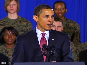 Obama says he plans to keep up to 50,000 support troops in Iraq after the combat mission ends in 2010.