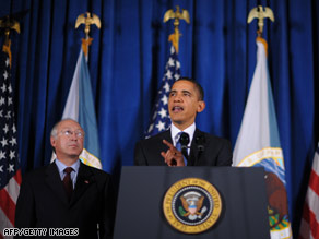 President Obama, with Interior Secretary Ken Salazar, marked the agency's 160th birthday Tuesday.