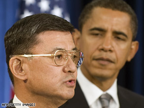President Obama and Veterans Affairs Secretary Eric Shinseki, seen here last month, vow to increase aid.