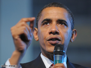President Barack Obama speaks at a town hall meeting Thursday in California.
