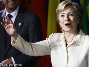 U.S. Secretary of State Hillary Clinton arrives Tuesday for a conference on Afghanistan at The Hague.