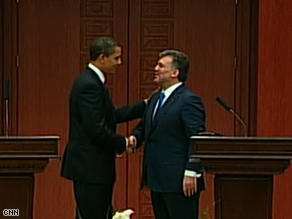 President Obama and Turkish President Abdullah Gul hold a joint news conference Monday.