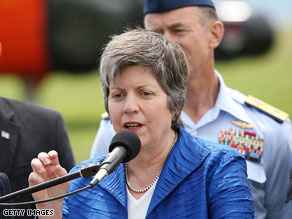 Homeland Security Secretary Janet Napolitano says she offered her "sincere apologies for any offense."