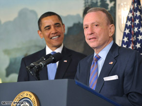 Sen. Arlen Specter gains the support of President Obama after announcing his switch to the Democratic Party.